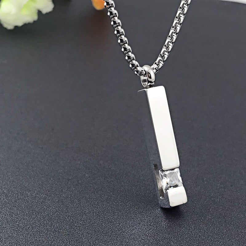 YOUFENG Urn Necklaces for Ashes Birthstone Cube Urns for Human Ashes Memorial Cremation Urn Locket Keepsake Ashes Jewelry (Silver - April) - Image 4